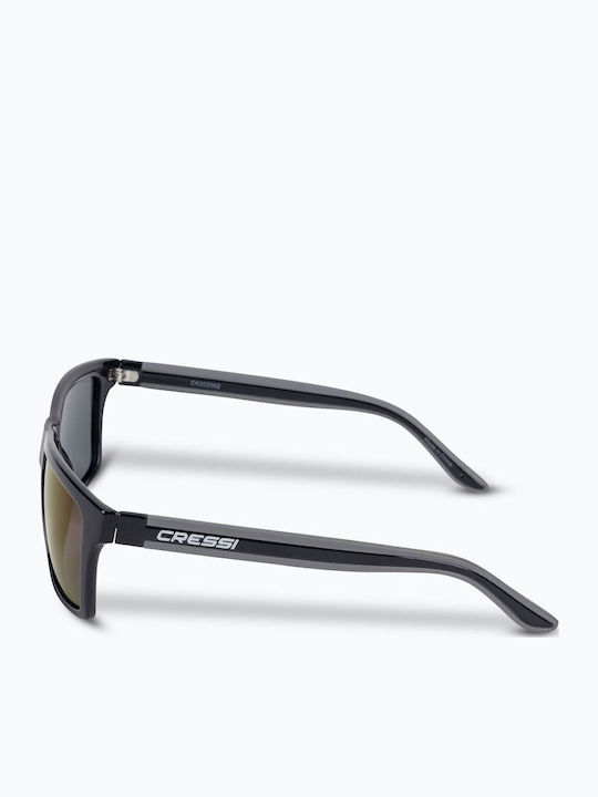 CressiSub Rio Men's Sunglasses with Black Plastic Frame and Blue Polarized Lens XDB100111