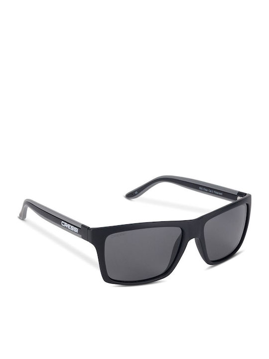 CressiSub Rio Men's Sunglasses with Gray Plastic Frame and Gray Polarized Lens XDB100114