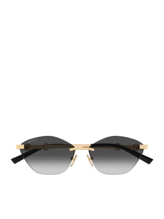 Gucci Women’s Sunglasses with Gold Metallic Frame and Grey Lens GG2050S 001