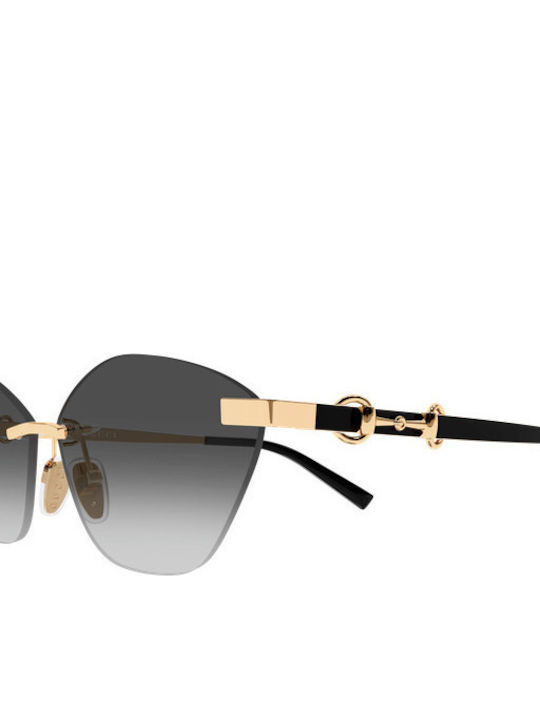 Gucci Women’s Sunglasses with Gold Metallic Frame and Grey Lens GG2050S 001