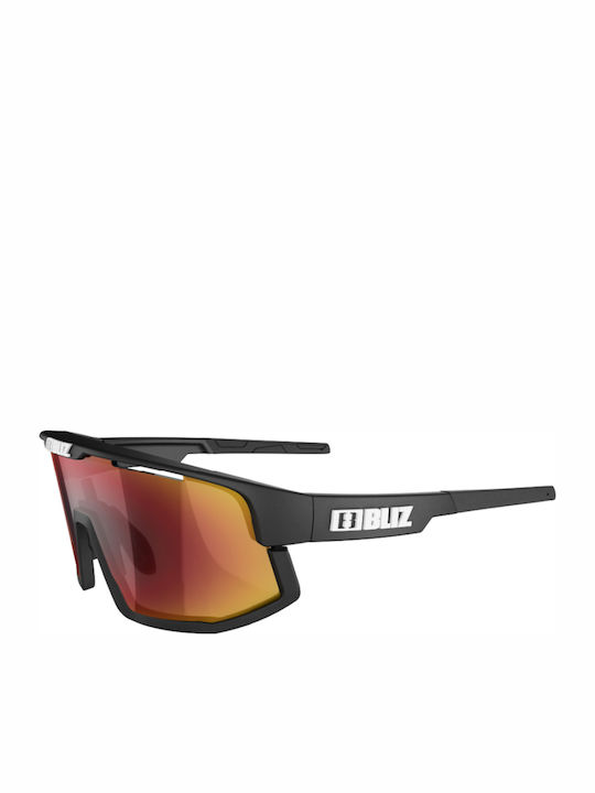Bliz Vision Herren Sonnenbrille mit Schwarz Kunststoff Gestell und Rot Linse