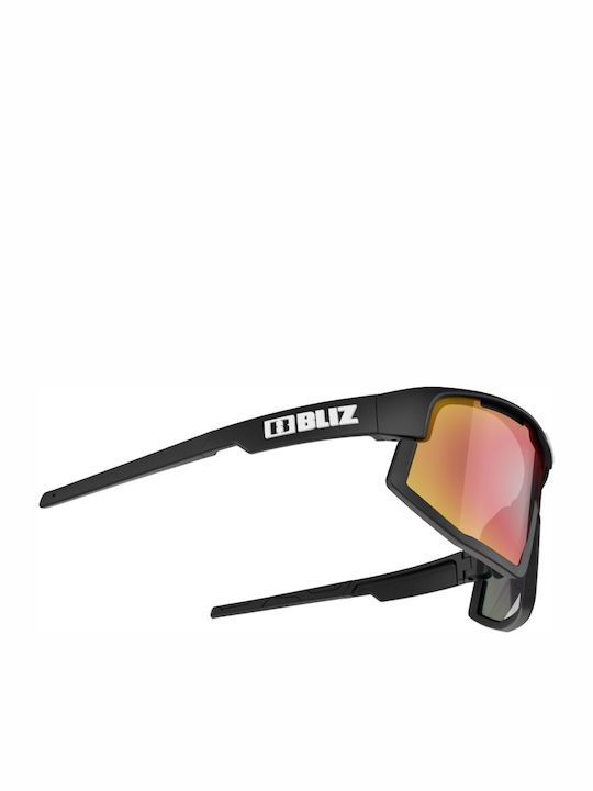 Bliz Vision Herren Sonnenbrille mit Schwarz Kunststoff Gestell und Rot Linse