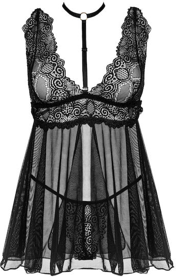 Babydoll Bn Milana și Slip Negru
