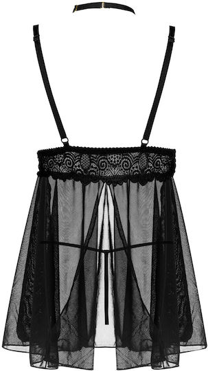 Babydoll Bn Milana și Slip Negru