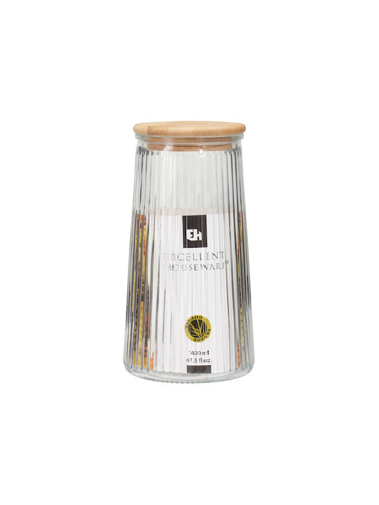 Excellent Houseware Βάζο Γενικής Χρήσης με Αεροστεγές Καπάκι Γυάλινο Διάφανο 1400ml