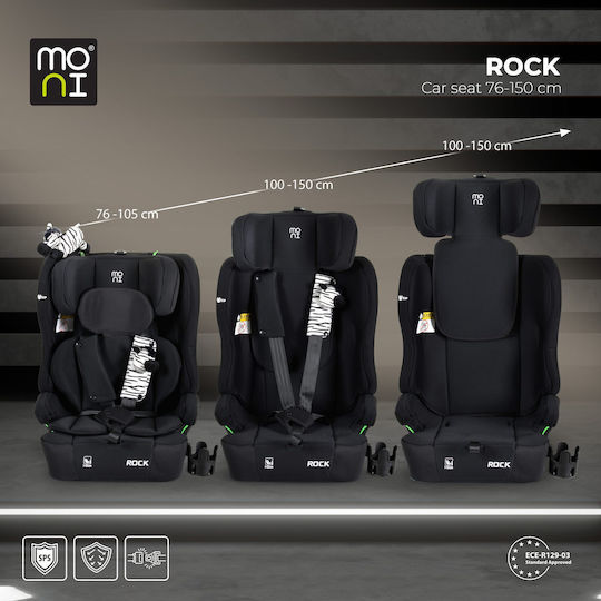 Moni Rock Детско Столче за Кола i-Размер Midnight Black 9-36 кг