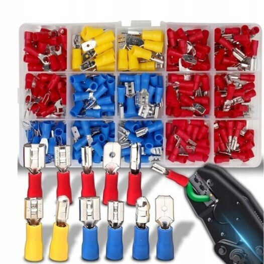 Set 280 Conectori Izolați de Sertizat Dimensiuni Diferite 2.8 4.8 6.3 Mm M4 Femelă Mascul Metal Plastic Multicolor