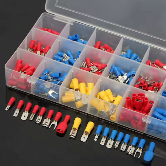 Set 280 Conectori Izolați de Sertizat Dimensiuni Diferite 2.8 4.8 6.3 Mm M4 Femelă Mascul Metal Plastic Multicolor