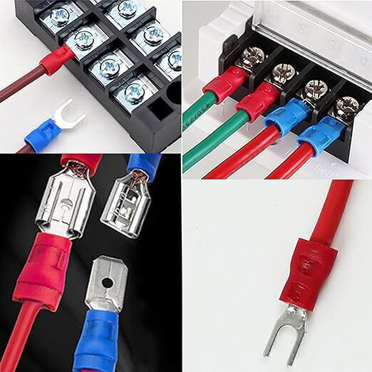 Set 280 Conectori Izolați de Sertizat Dimensiuni Diferite 2.8 4.8 6.3 Mm M4 Femelă Mascul Metal Plastic Multicolor