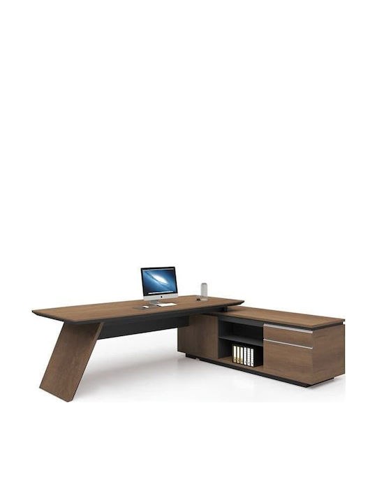 Ecke Professionelles Büro Proline Holz Dark Walnut / Black 200x200x76cm