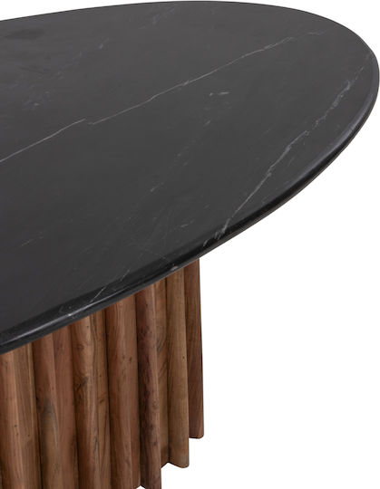 Draxx Ovaler Esszimmertisch aus Massivholz Schwarz 200x100x76cm