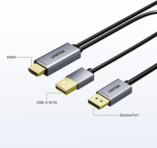 Unitek DisplayPort Male Cable 1.8m Black V1714