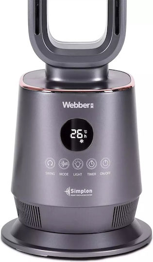 Webber Κεραμικό Αερόθερμο Δωματίου Δαπέδου Γκρι 2000W