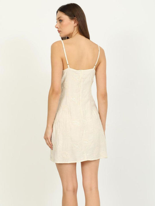 Summer Mini Dress Beige