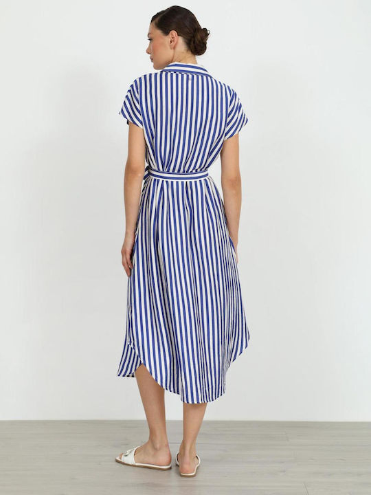 Midi Shirt Dress Blue