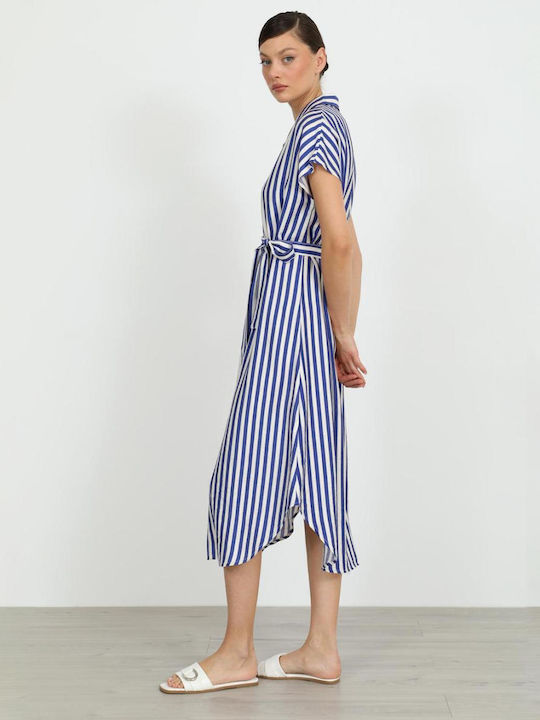 Midi Shirt Dress Blue