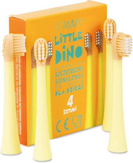 Vitammy Tip Sonic Toothbrush Dino Yellow 4 Replacement Heads