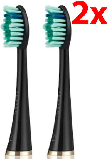 Seysso Gold Anti Plaque Spare Heads 2 Pcs Black