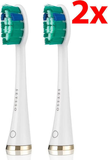 Seysso Gold Whitening Replacement Heads 2 Pcs White