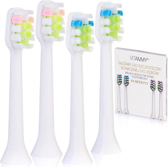 Vitammy Tip Sonic Toothbrush Symphony White 4 Pcs