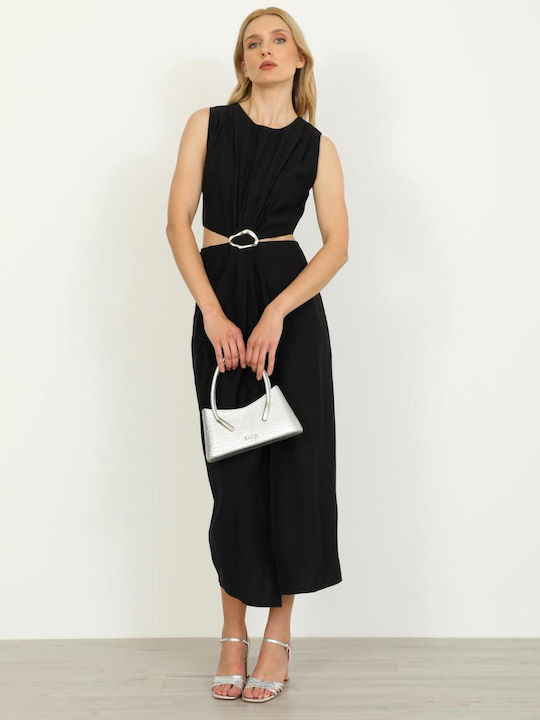 Summer Midi Evening Dress Black
