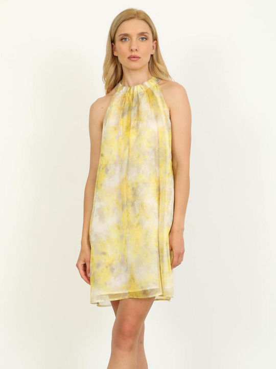 Summer Mini Evening Dress Yellow