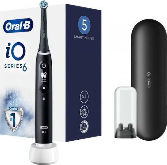 Oral-B IO Series 6 Electric Toothbrush with Timer, Pressure Sensor, and Travel Case Black