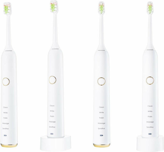 Vitammy Electric Toothbrush with Pressure Sensor and Travel Case White