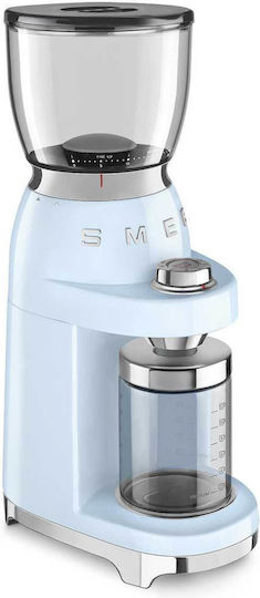 Smeg Ηλεκτρικός Μύλος Καφέ 150W με Χωρητικότητα 350gr και 30 Επίπεδα Άλεσης Μπλε