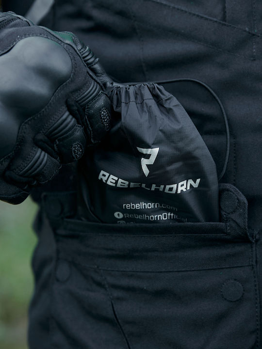 Rebelhorn Horizon Male Motorcycle Rain Jacket Black Colour