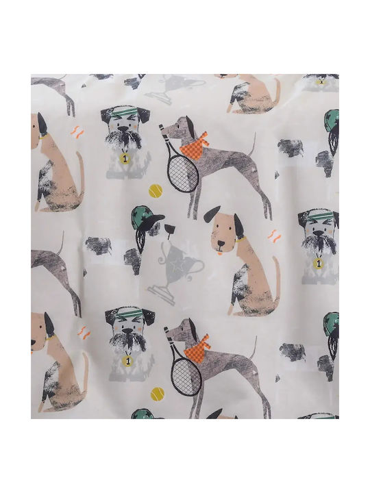 Melinen Σετ Σεντόνια Μονά με Λάστιχο Βαμβακερά Doggy Kids Line 100x200cm 3τμχ