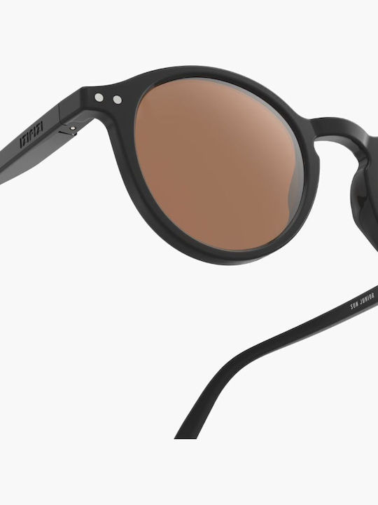 Izipizi Oval Kids Sunglasses with Polarized Mirror Lens Black for 7-11 Years