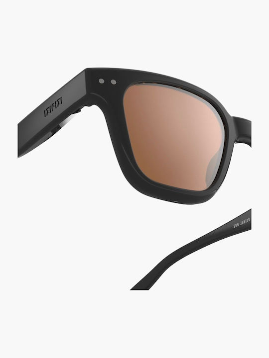 Izipizi Square Kids Sunglasses with Mirror Lens Black for 7-11 Years