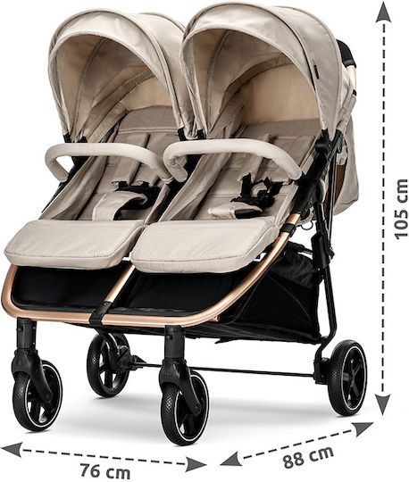 Lorelli Duo Doppelter Kinderwagen Geeignet für Neugeborene Gray 12kg