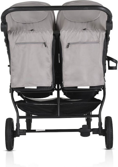 Moni TwinGo Doppelter Kinderwagen Geeignet für Neugeborene Silver 15.2kg