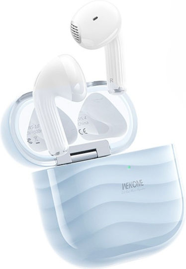 WK WS-18 Earbud Bluetooth Handsfree Headphones with Charging Case Blue