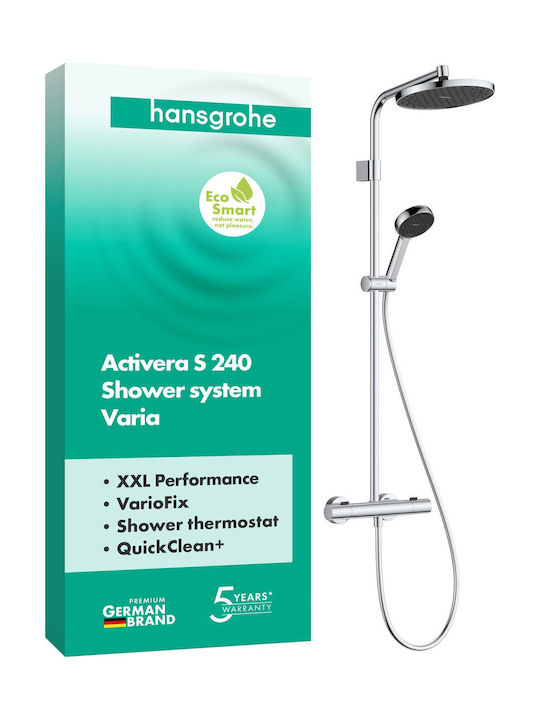 Hansgrohe Στήλη Ντουζ με Μπαταρία Ασημί