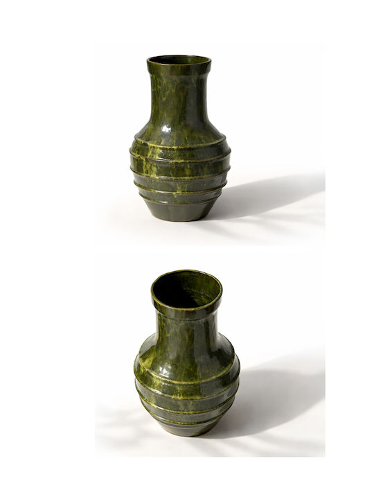 Kaemingk Διακοσμητικό Βάζο Κεραμικό Πράσινο 25xΥ39cm