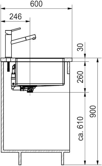 Franke Box Bxx Chiuvetă Drop-In Inox Periat 38x45cm Gri