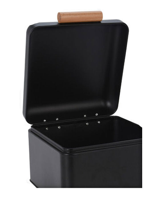 Marva Metallic Bread Box with Lid Black 22x20x14cm