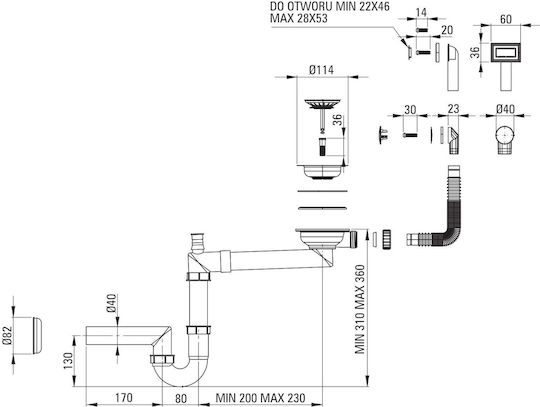 Deante Υποκαθήμενος Νεροχύτης Inox Brushed Μ50xΠ55cm Χρυσός