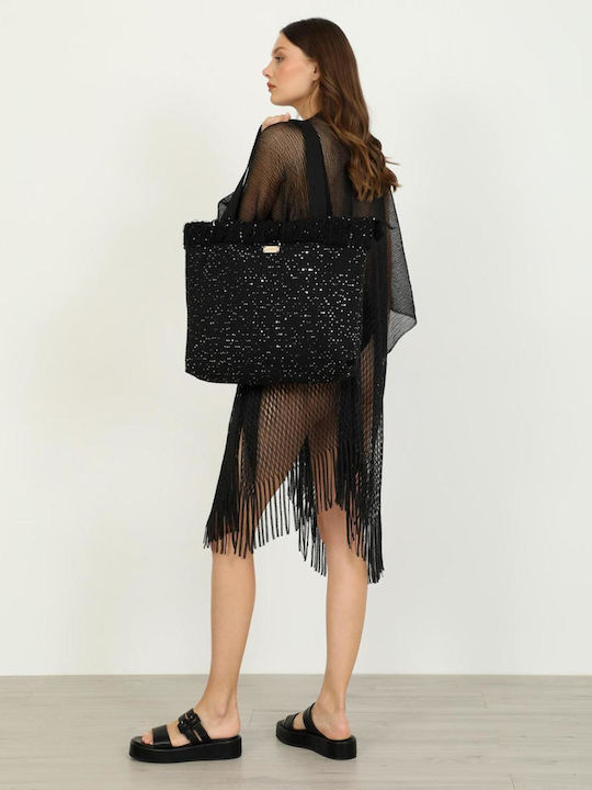 Doca Damenbademode Kaftan Schwarz