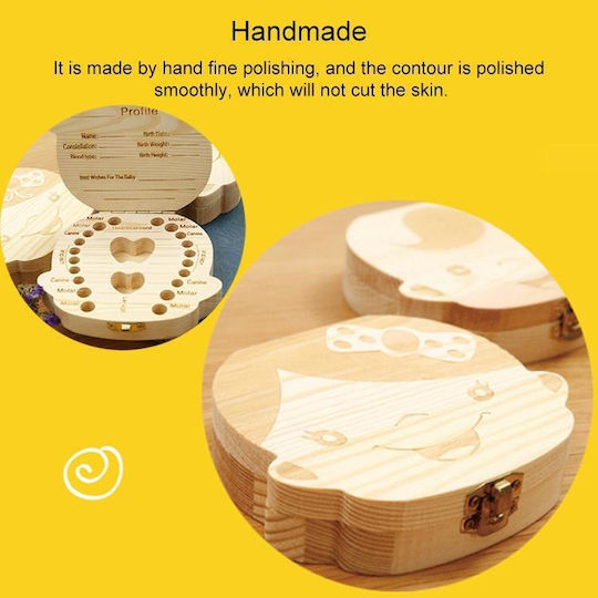 Baby Tooth Box made of Wood for Girl
