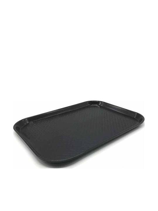 Homestyle Plastic Rectangular Serving Tray Non-slip in Black Color 45.5x35.5cm 7351418 1pcs