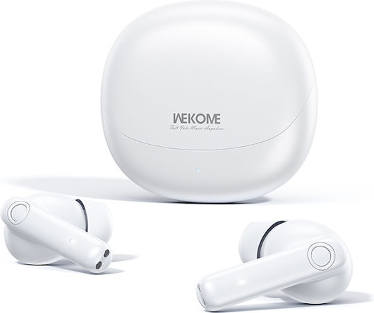 WK WS-30 In-ear Bluetooth Handsfree Ακουστικά με Θήκη Φόρτισης Λευκά