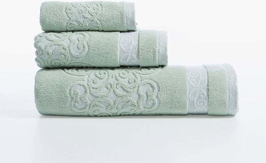Nef-Nef Homeware Πετσέτα Χεριών Zaphira 30x50εκ. Mint Βάρους 550gr/m²