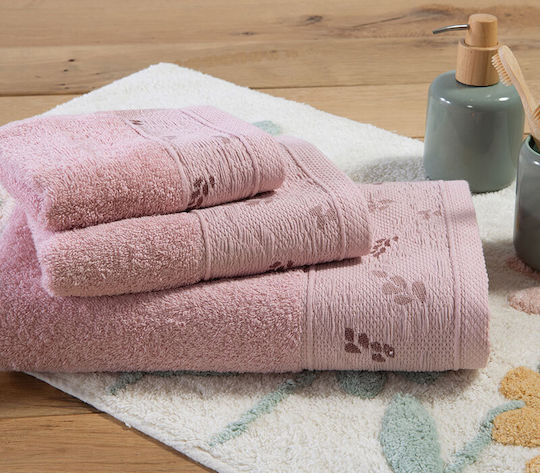 Nef-Nef Homeware Πετσέτα Χεριών Sylia 30x50εκ. Pink Βάρους 500gr/m²