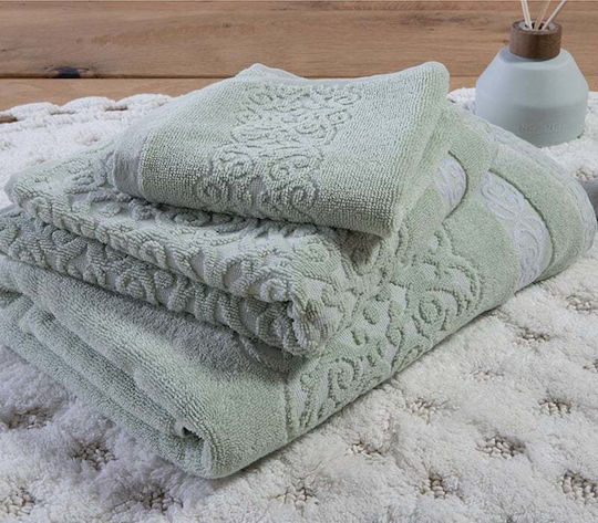 Nef-Nef Homeware Πετσέτα Χεριών Zaphira 30x50εκ. Mint Βάρους 550gr/m²