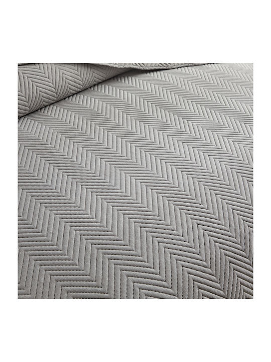 Liolios Home Coverlet Queen Size Microfiber Grey 220x240cm