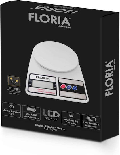 Cântar de Bucătărie Digital 1g/10kg Alb